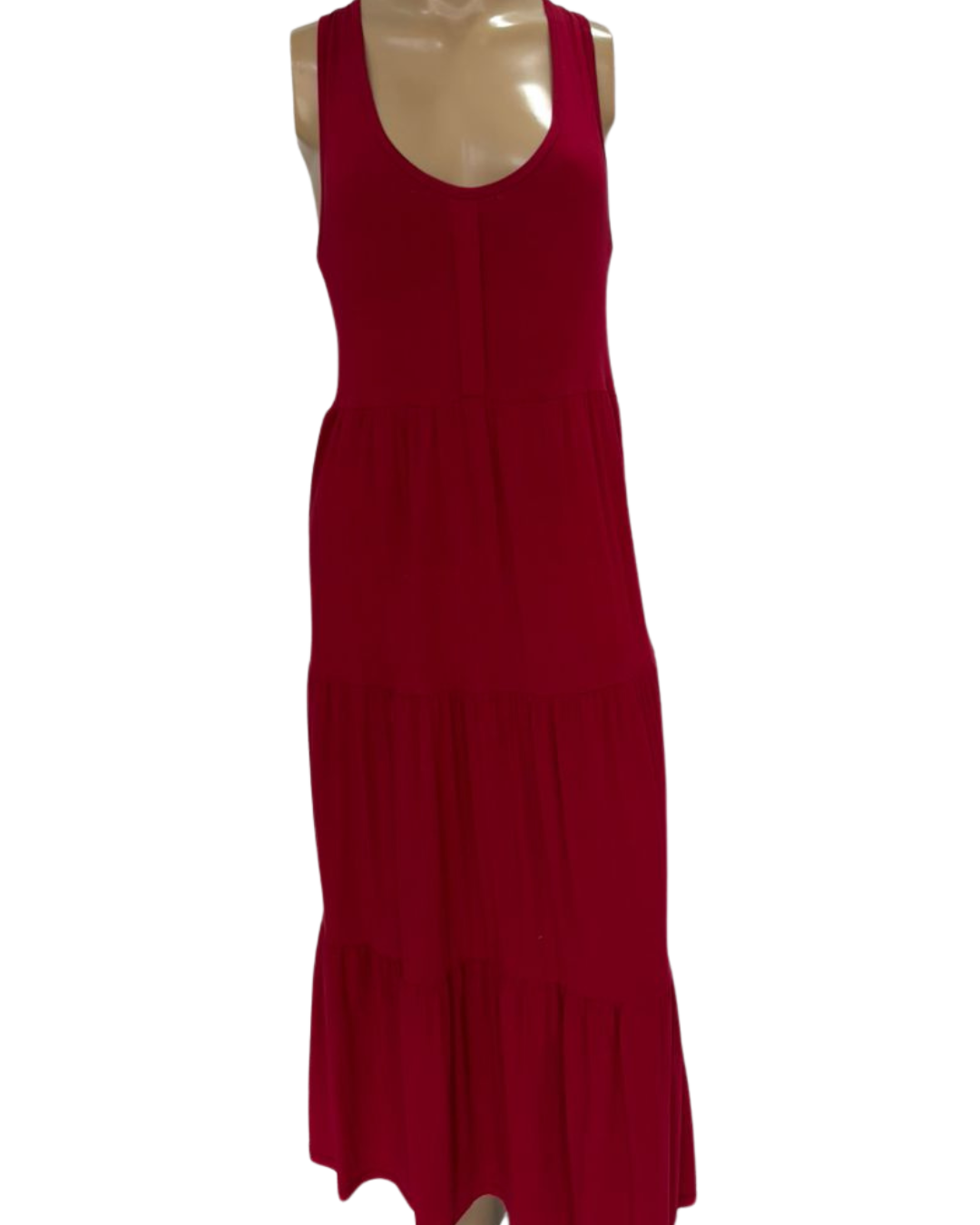 Vestido Midi Malha vermelho - Tipo Regata (TAM M)