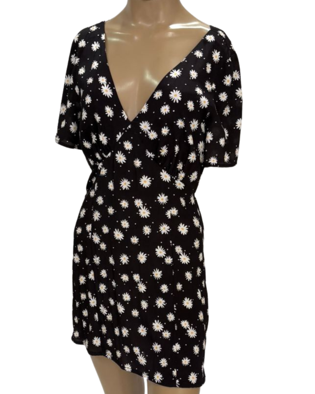 Vestido Casual Chique Fundo preto detalhes nas costas (TAM P)