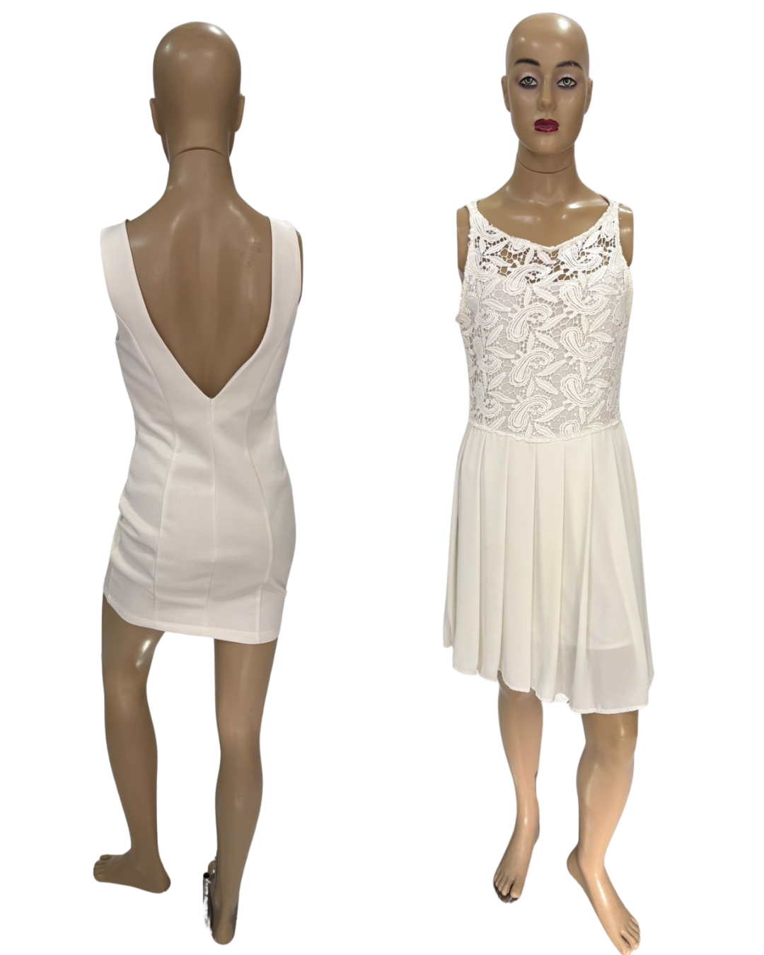 Vestido de festa ou Casual Chique Off White (TAM P)