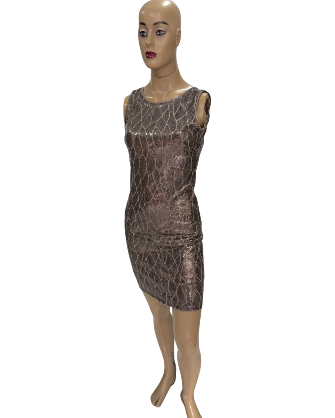 Vestido de Festa Chumbo bordado em paetê (TAM P)